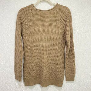 Ambiance Apparel Waffle Knit Raglan Sleeve Pull-over Sweater, Brown - Size Large